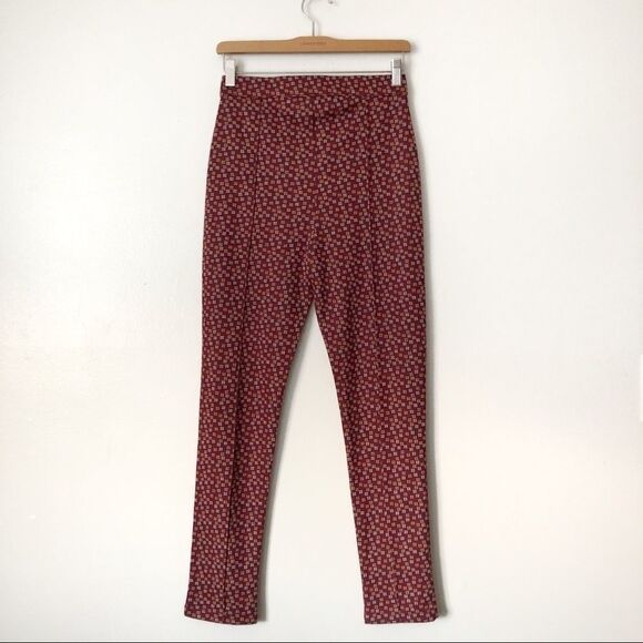 Free People Printed High Rise brown pants NWOT - Picture 5 of 6